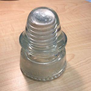 Vintage clear glass insulator